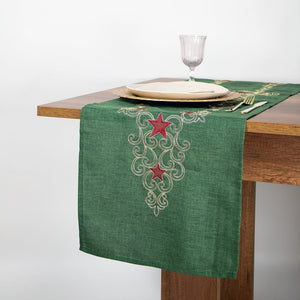 Camino Estrella Real Verde 35x170cm TEX20112C3 Miolé Home