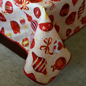 Mantel Antimanchas Bolas de Navidad Rectangular - 6 Personas (150x250cm) DA052M Miolé
