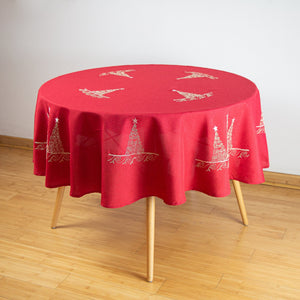Mantel Árbol Rojo Redondo Redondo - 6 Personas (175cm) TEX19061R Miolé Home