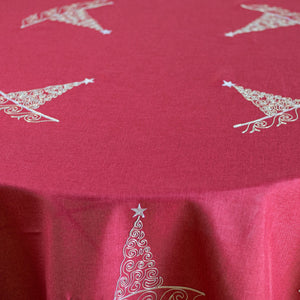 Mantel Árbol Rojo Redondo Redondo - 6 Personas (175cm) TEX19061R Miolé Home