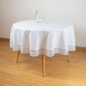 Mantel Puro Blanco Redondo - 6 Personas (180cm) TEX1244R Miolé