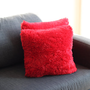 Set 2x Fundas de Cojín Peluda Rojo - 43x43 cm JM4183R Miolé
