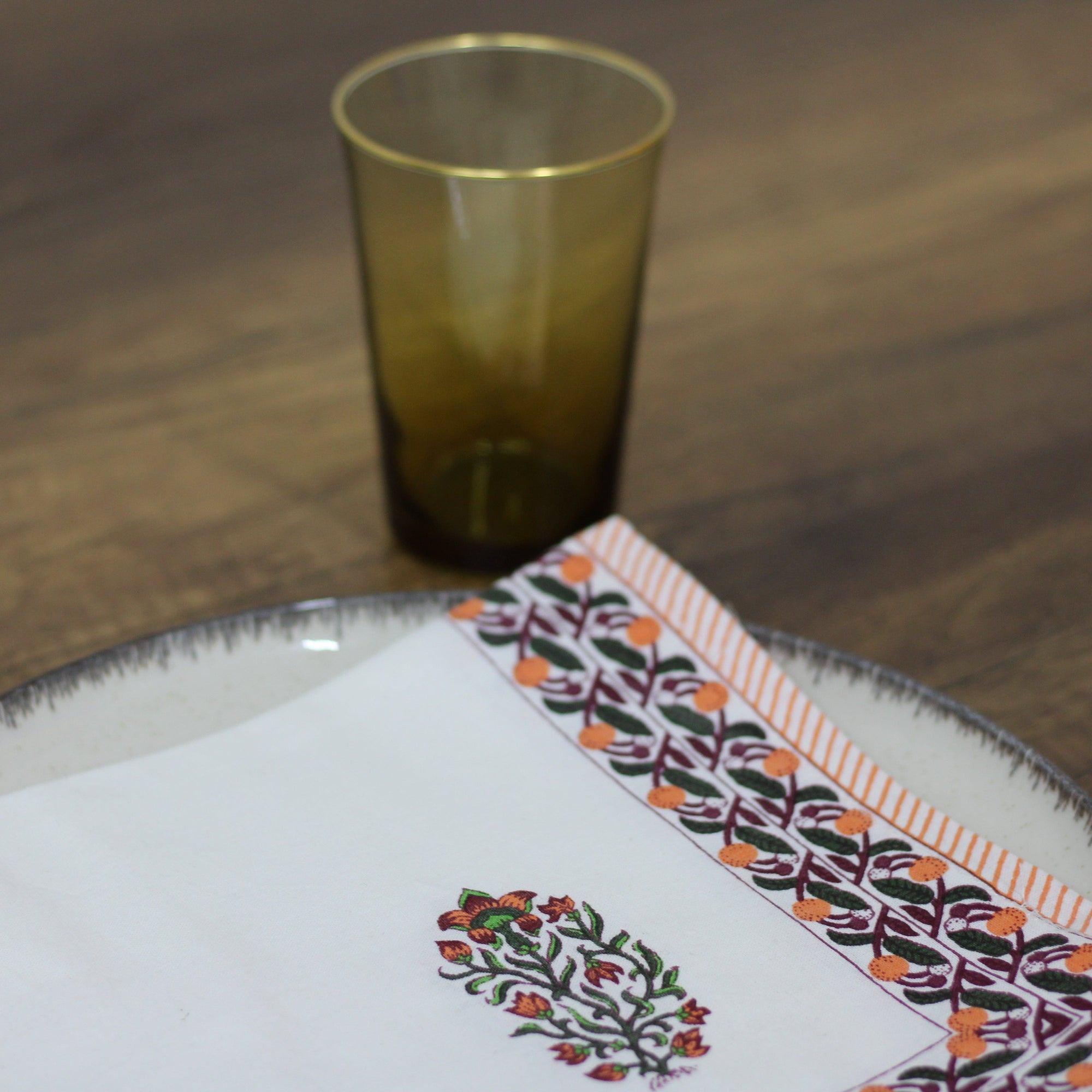Set 4x Servilletas Flores Blanco - 45x45 cm CH8112 Miolé