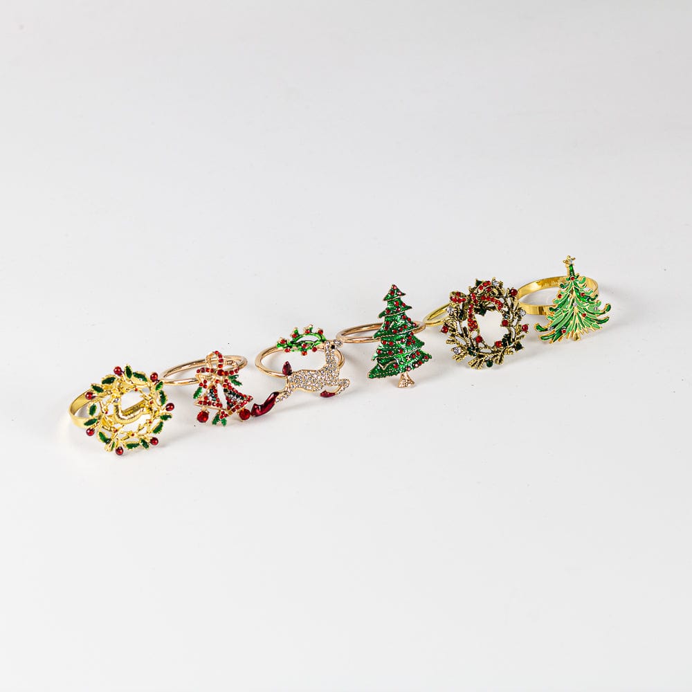 Set 6x Porta Servilleta Surtido Navidad Oro JM5730 Miolé Home